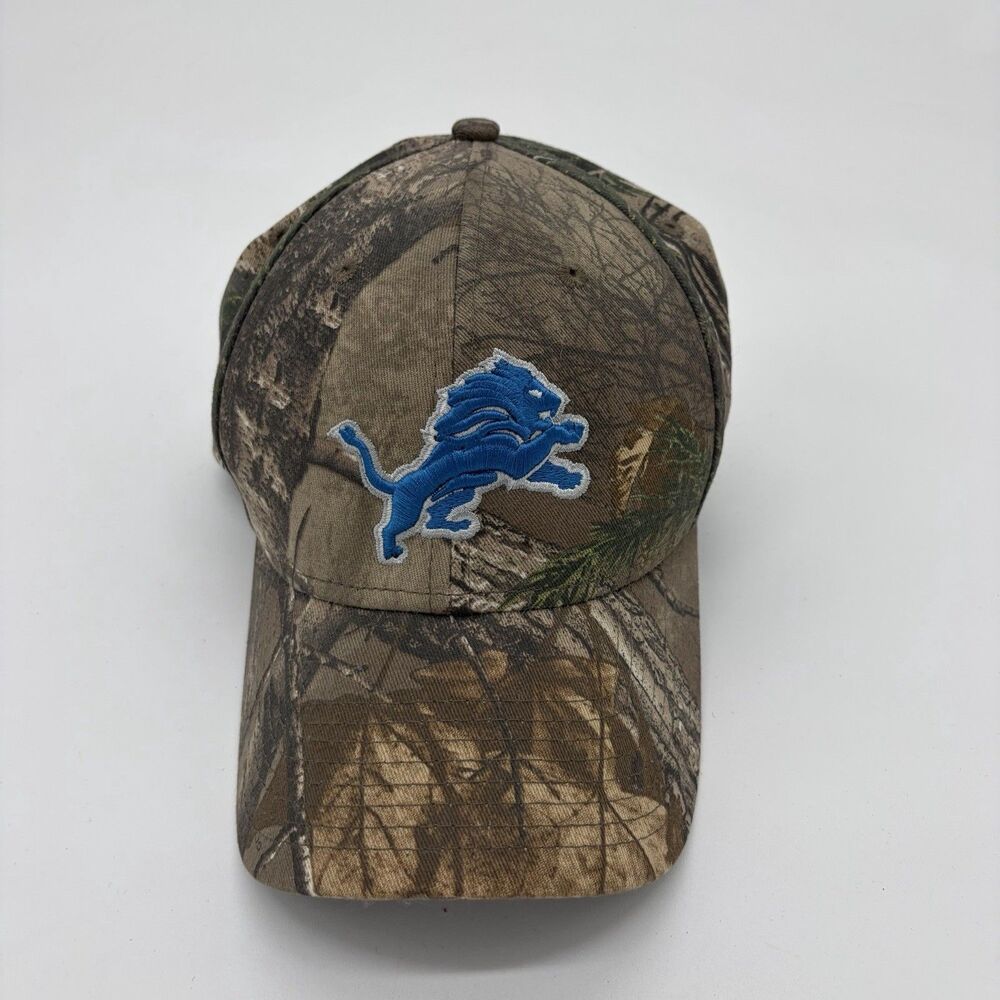 Detroit Lions New Era 9FORTY Realtree Camo Adjustable NFL Hat Cap One Size